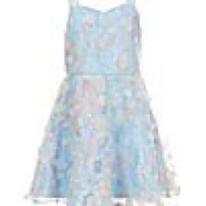 Rare Editions Blue and Pink Floral Dress